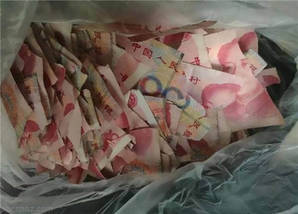 كودك چيني ميليون ها دلار اسكناس را پاره كرد
