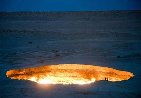 تصاویر مهیج و واقعی از دروازه جهنم شعله ور در ترکمنستان