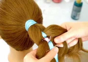 آموزش گام به گام و تصویری بافت مو دخترانه با ربان