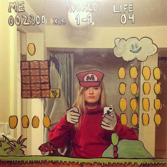 ایده جالب و دیدنی در عکس سلفی دختر آمریکایی + عکس