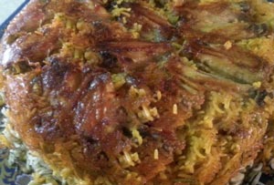 طرز تهیه ته چین بال مرغ با باقلا پلو