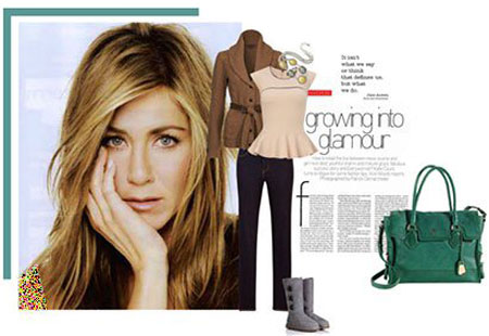 مدل ست کردن لباس زمستانی 2015 به سبک Jennifer Aniston