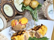 طرز پخت رولت مرغ و اسفناج