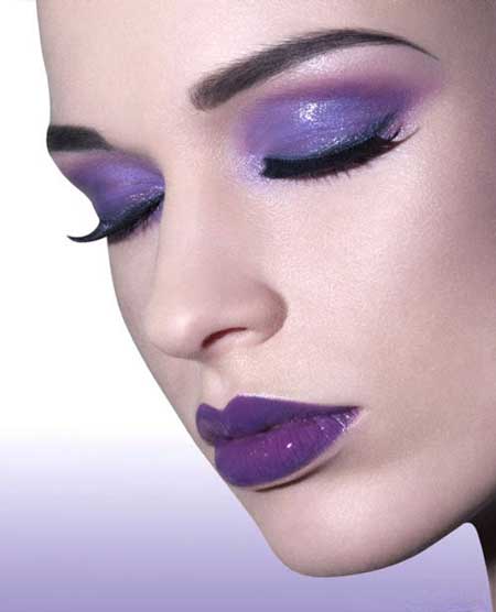 مدلهای جدید آرایش عروس با تم بنفش و یاسی