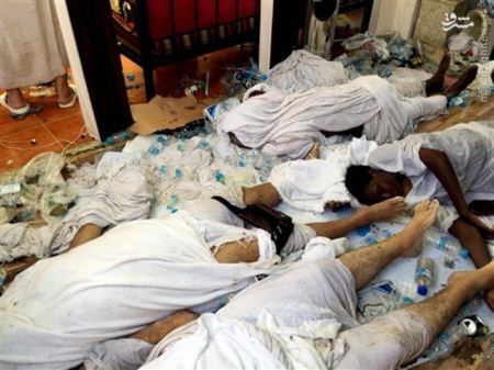 تصاویر تاسف بار از مجروحین و کشته شدگان حجاج در عید قربان