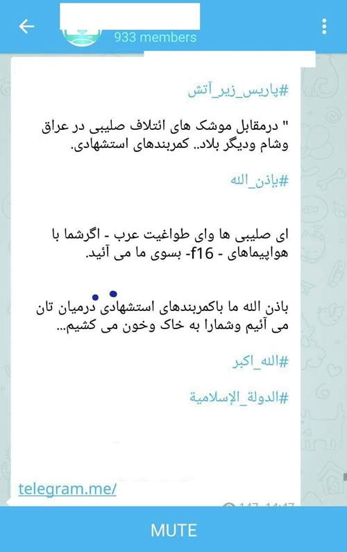 کانال تلگرام فارسی داعش هم راه افتاد + عکس