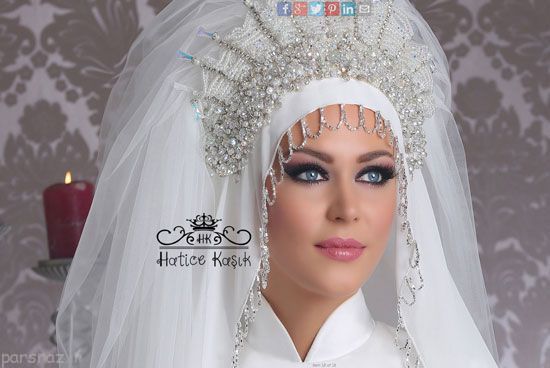 عکس هایی از مدل تاج و تور عروس محجبه