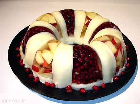 گالری تصاویری از تزیین ژله با میوه