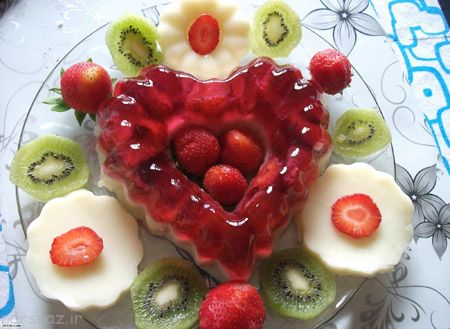 گالری تصاویری از تزیین ژله با میوه