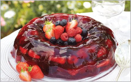 گالری تصاویری از تزیین ژله با میوه