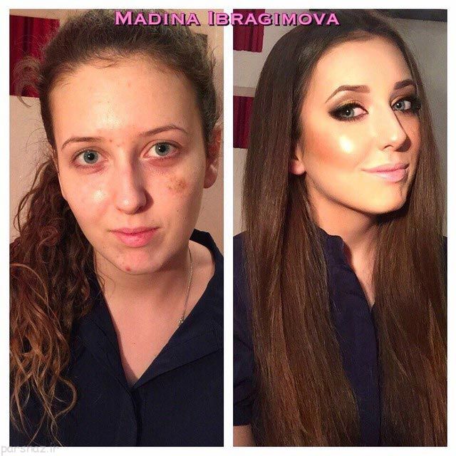 تاثیر فوق العاده آرایش روی صورت دختران +عکس