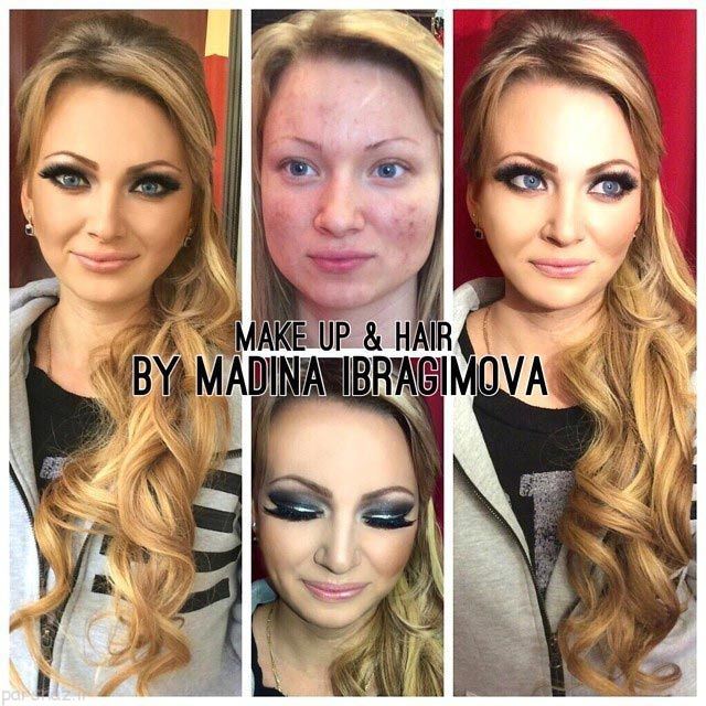 تاثیر فوق العاده آرایش روی صورت دختران +عکس