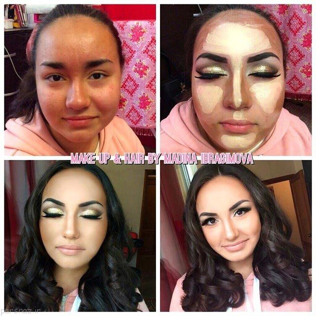 تاثیر فوق العاده آرایش روی صورت دختران +عکس