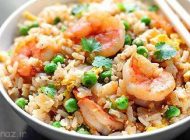 طرز تهیه برنج سرخ شده همراه با میگو