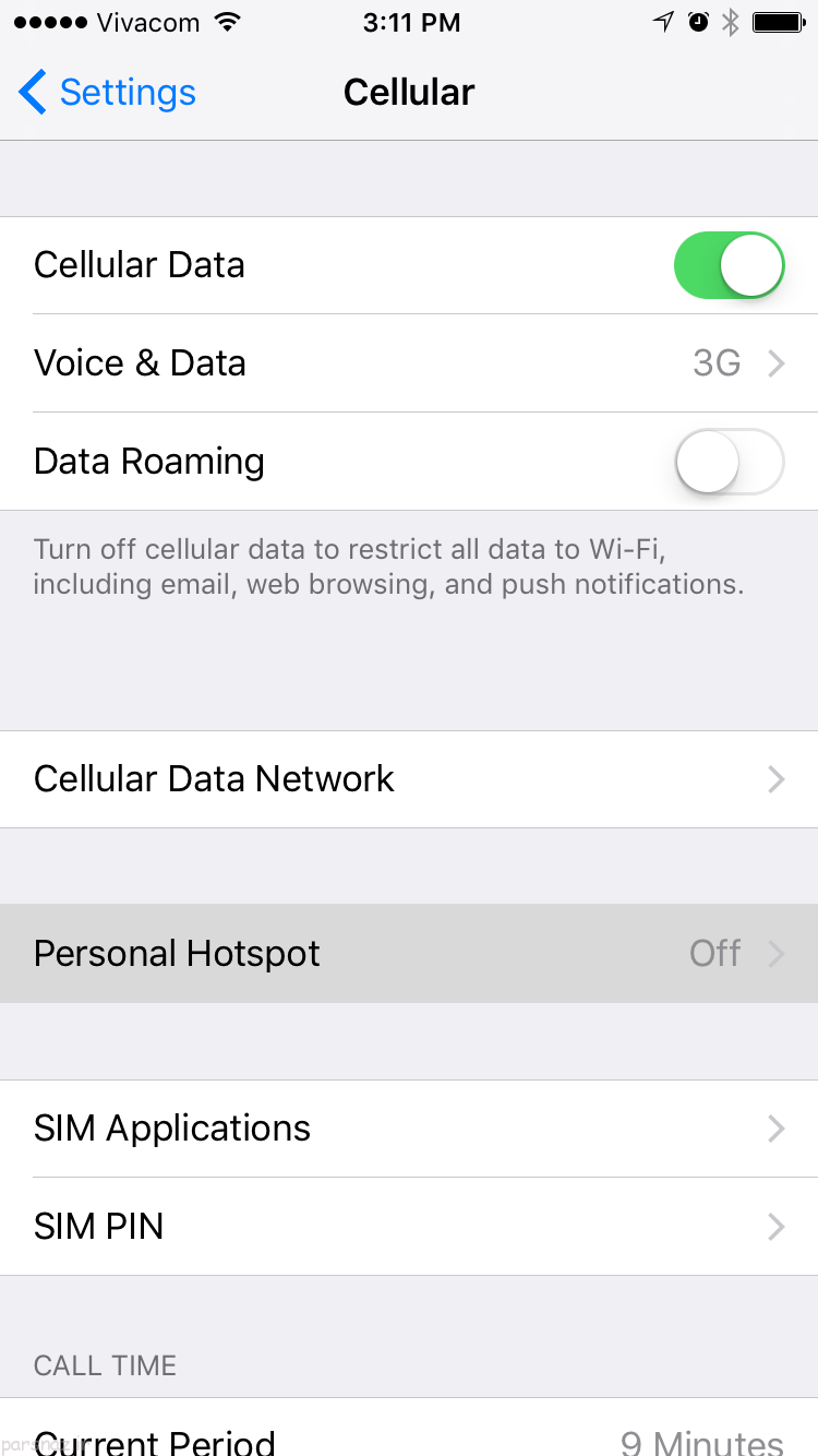 آموزش تنظیمات hot spot برای گوشی آیفون