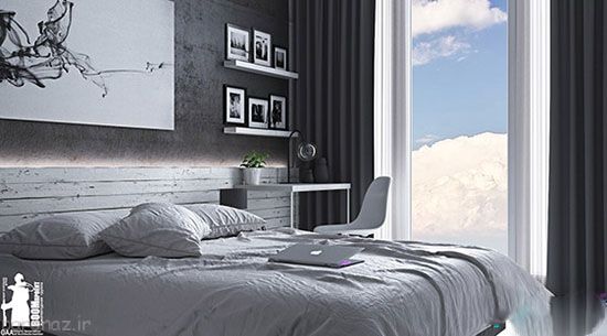 دکوراسیون اتاق خواب با رنگ های لاکچری تیره