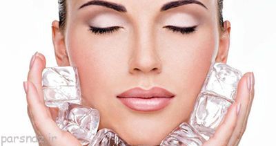 روی صورت خود یخ ماساژ دهید