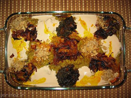 تزیین غذا حلیم بادمجان برای کدبانو