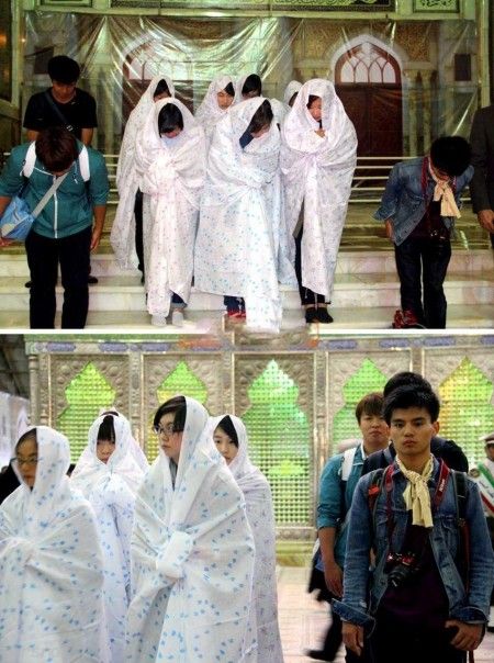 دختران ژاپنی محجبه در امامزاده صالح تجریش