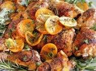 مرغ کبابی خوشمزه با طعم لیمو پرتقال