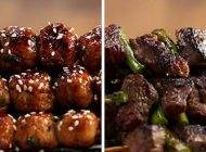 آموزش کباب چوبی همراه مرغ و استیک