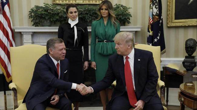 پادشاه اردن و همسرش مهمان دونالد ترامپ و ملانیا