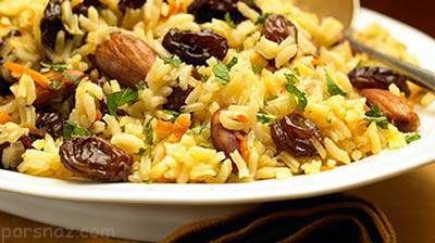 آموزش تهیه کشمش پلو به همراه پسته خوشمزه