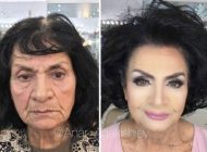چهره باورنکردنی پیرزن 80 ساله بعد از آرایش