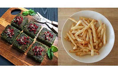 بهترین طرز تهیه کوکو سبزی + سیب زمینی سرخ کرده ترد