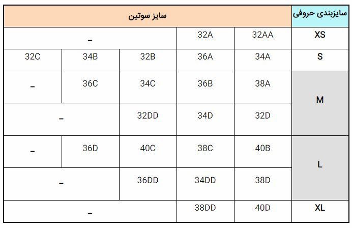 جدول سایزبندی لباس زنانه (سایزهای انواع لباس زنانه + توضیح کامل)
