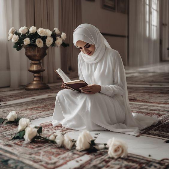 عکس دختر با حجاب در حال دعا خواندن