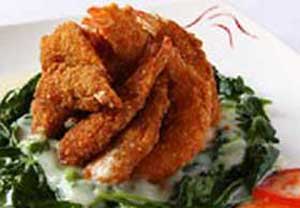 طرز درست کردن میگو سوخاری با اسفناج