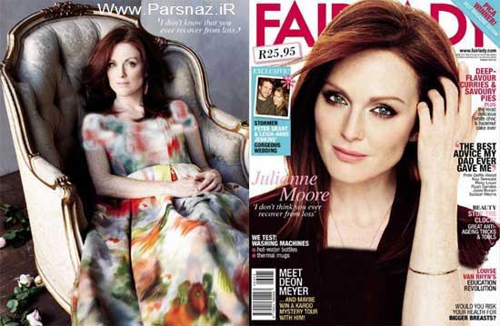 جولیان مور بازیگر معروف هالیوود بر روی کاور مجله Fairlady