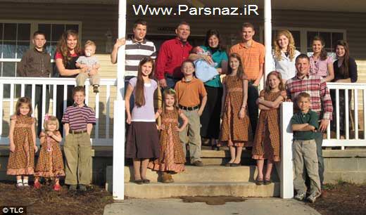  پرجمعیت ترین خانواده آمریکا صاحب 19 بچه خود شد +عکس
