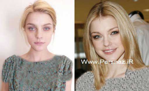 عکسهای دیدنی از چهره مانکن های معروف جهان بدون آرایش