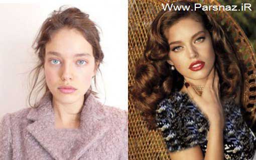 عکسهای دیدنی از چهره مانکن های معروف جهان بدون آرایش