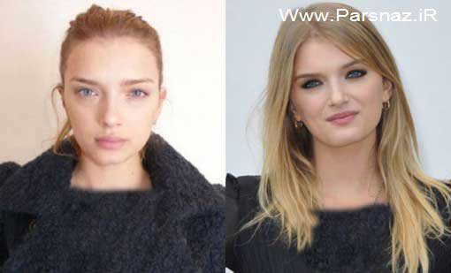 عکسهای دیدنی از چهره مانکن های معروف جهان بدون آرایش
