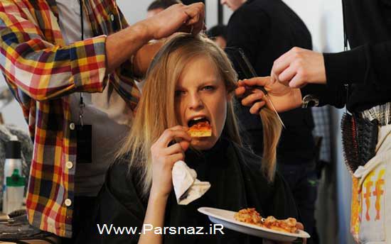 عکس‌ هایی از مانکن‌ ها و مدل‌ ها در پشت صحنه مراسم