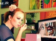 عکس هایی از هنرمندی این خانم در آرایش کردن دور چشم ها