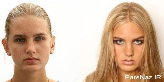 عکس هایی از سوپر مدلهای جوان با آرایش و بدون آرایش