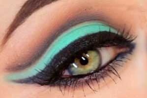 آموزش تصویری آرایش چشم با سایه فیروزه ای!!